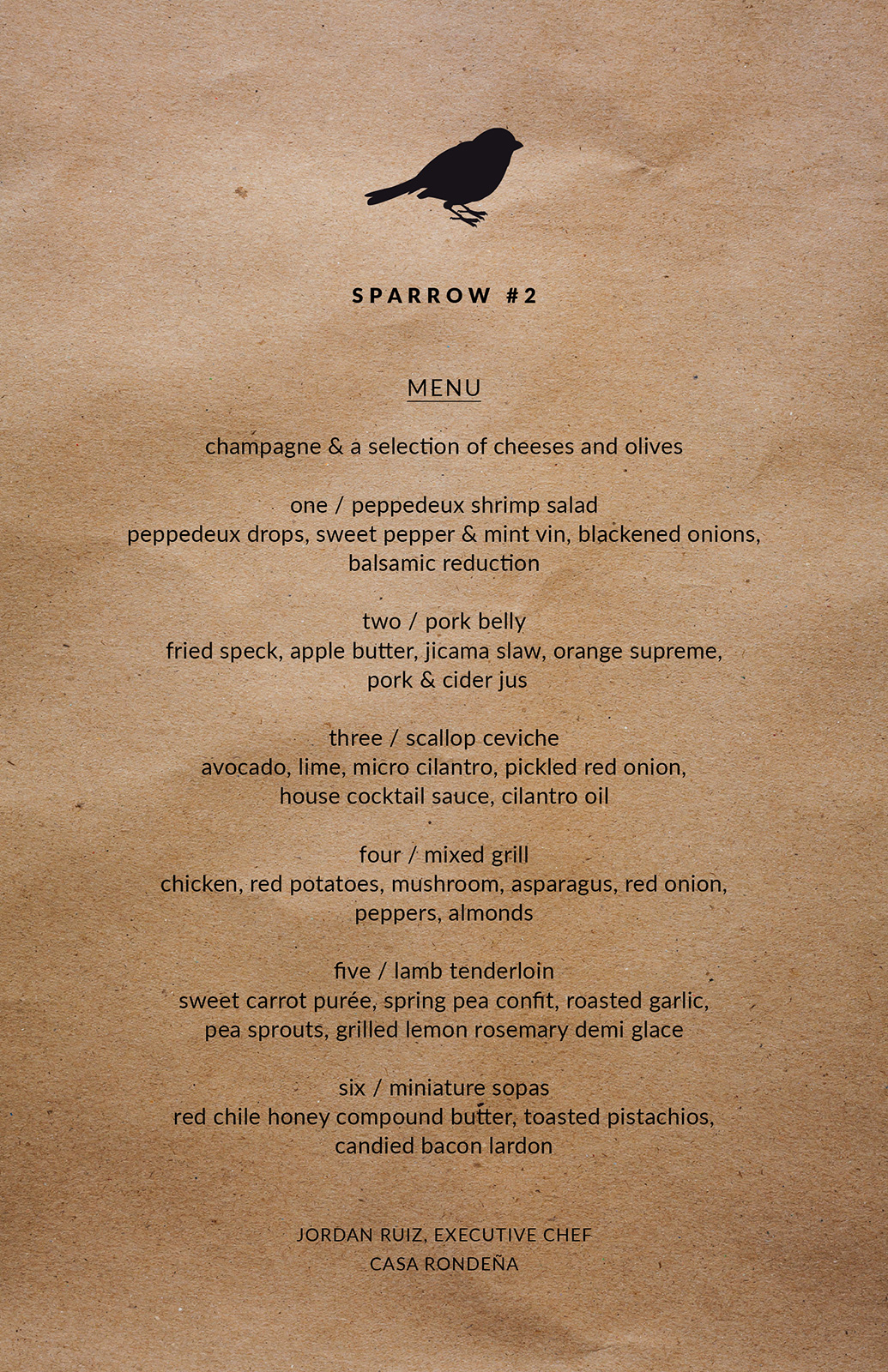 Sparrow menu